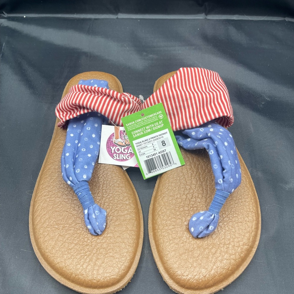 NWT Sanuk Yoga Red White & Blue